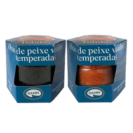 Kit Ovas De Capelin Voador Vermelha e Preta Damm 90g 
