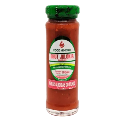 Molho de Pimenta Bhut Jolokia Macerada Fogo Mineiro 100ml