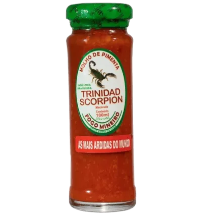 Molho de Pimenta Trinidad Scorpion Macerada Fogo Mineiro 100ml