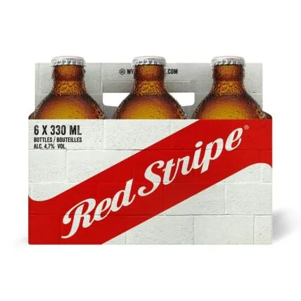 Pack 6un Cerveja Jamaicana Red Stripe Lager 330ML 